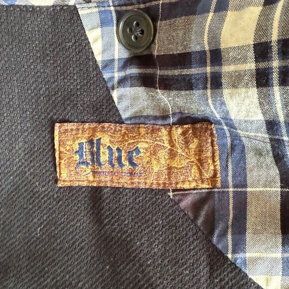 Blue by Pronto Uomo Mens 2-Button Black Blazer Jacket 100% Cotton Pockets XXL - Picture 4 of 7